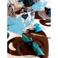 Set de table jetable coeur bleu turquoise x 50 pièces