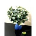 Bouquet de feuilles d’eucalyptus artificiel vert et blanc