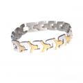 Bijou mixte bracelet acier inoxydable argent et or