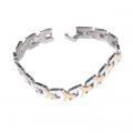 Bijou mixte bracelet acier inoxydable argent et or