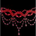 Choker gothique victorien perles rouge