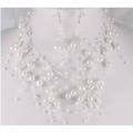 Parure mariage perles flottante blanche