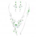 Parure bijoux mariage zirconium vert 3 pièces