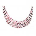 Parure ton argent strass clair et rouge