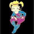 Broche plaqué or Betty Boop Western - Email Laqué