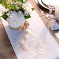 Chemin de table blanc - Just Married - métal rose gold