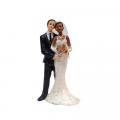 Couple mariés mixte - Figurine femme noire et homme blanc 