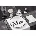 Assiettes carton Mr & Mrs blanc noir (Madame) x 10 pièces