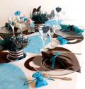 Set de table coeur turquoise x 50 pièces