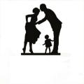 Figurine gateau mariage - Silhouette avec enfant 
