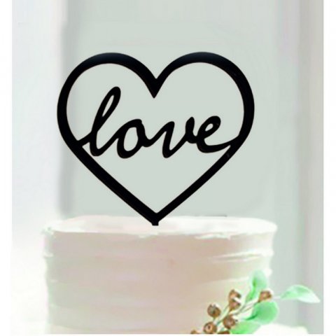 Figurine gâteau mariage - coeur & Love 