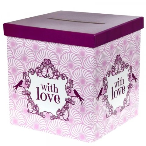 Tirelire en carton -   With Love rose