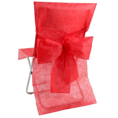 Housse de chaise rouge avec noeud X 8 pièces