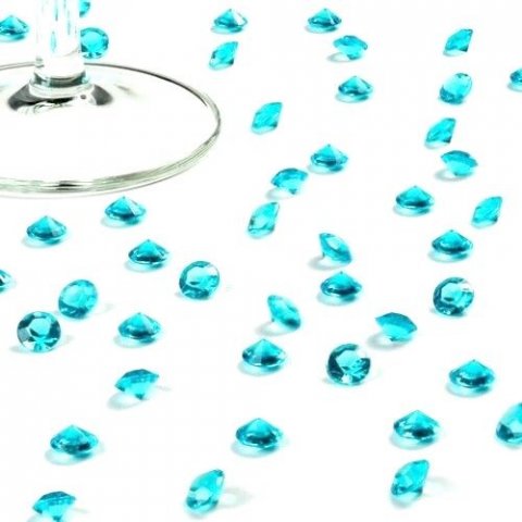 Diamants de table 10 mm - Turquoise x 100 pièces 