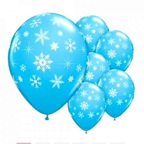 Ballons latex bleu x 5 pièces - Reine des Neiges 