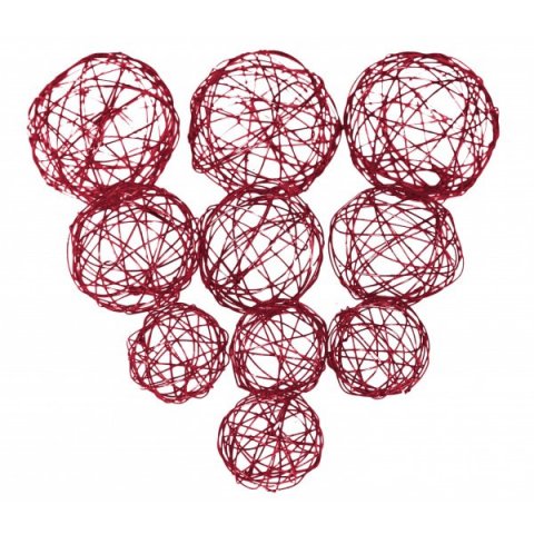 Boules métalliques ø 4, 5 et 7 cm - Rouge x 10 pièces