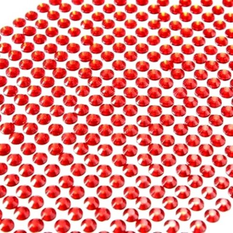 Diamant strass rouge auto-adhesifs rond 4 mm x 100 pièces