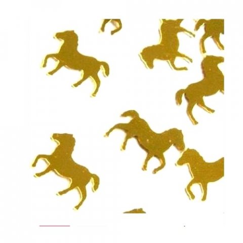 Confettis de table 15 g - Chevaux doré
