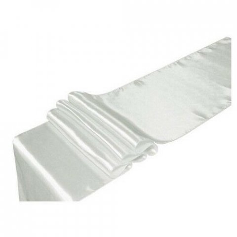 Chemin de table satin blanc 2,75 m x 30 cm