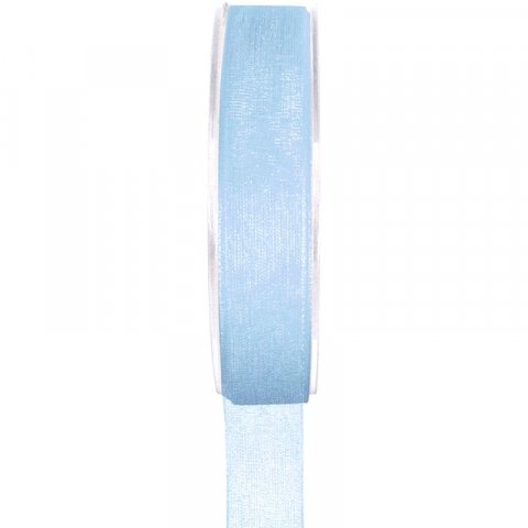 Ruban organza bleu ciel 20 mètres x 6mm