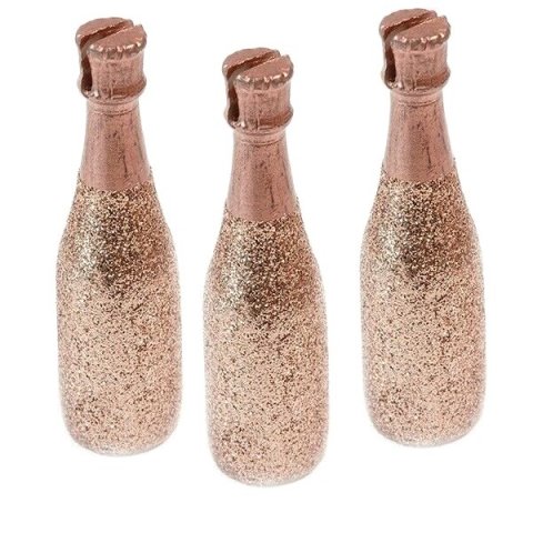 Porte-noms bouteilles de champagne rose gold x 3 pièces