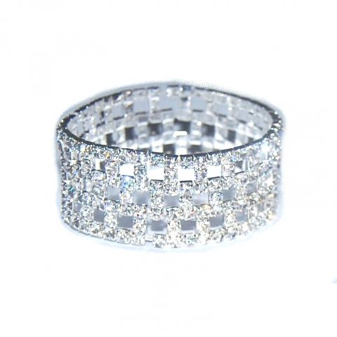 Bracelet extensible pour mariée ton argent rhodié cristal clair