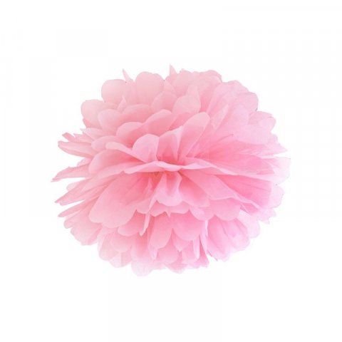 Boule pompon papier de soie rose 15cm x 10 pièces