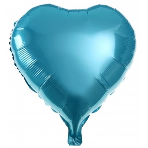 Ballon Alu coeur nacré bleu