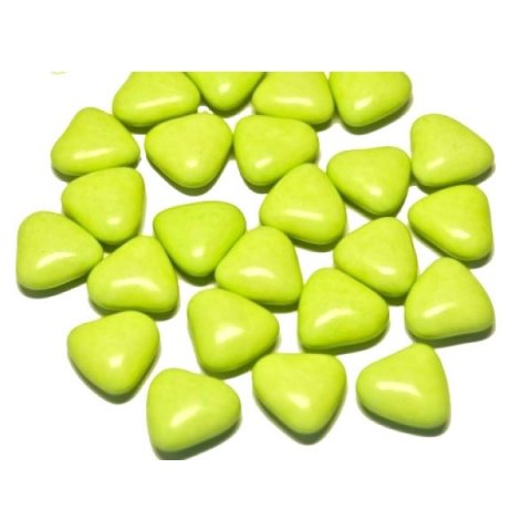 Dragées mini coeur vert anis au chocolat