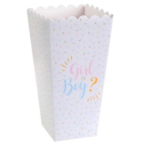 Boîte cornet pop corn Baby Shower Boy ou Girl 6 x 8 x 17 cm