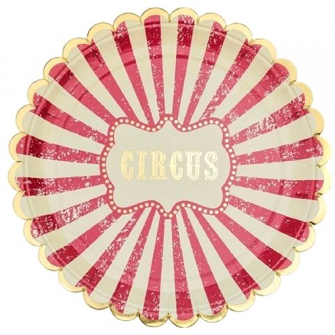 Assiettes carton circus vintage x 8 pièces