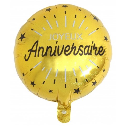 Ballon métallique “Joyeux Anniversaire” - couleur au choix