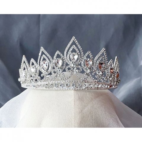 Diadème de mariage ton argent et cristal clair