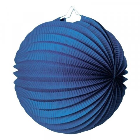 Lampion rond en papier bleu royal 20 cm