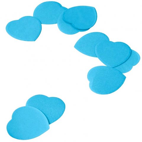 100 Gr Confettis de table en papier coeur turquoise - diam: 5.5 cm