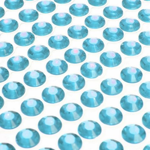 Diamant strass autocollant rond 4 mm turquoise x 100 pièces