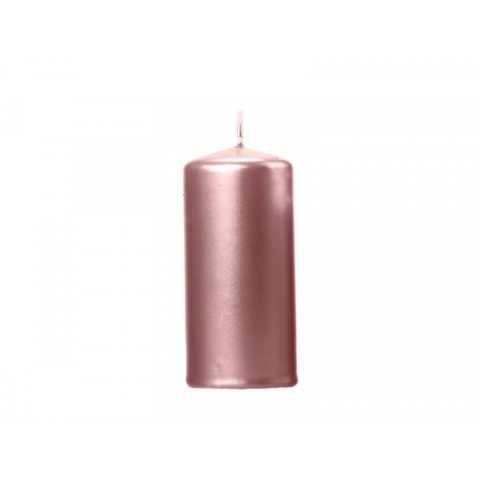 Bougie pilier cylindrique rose gold métallique 12 cm