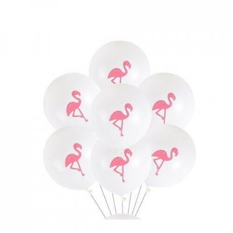 Ballons flamant rose - blanc et fuchsia x 5 pièces