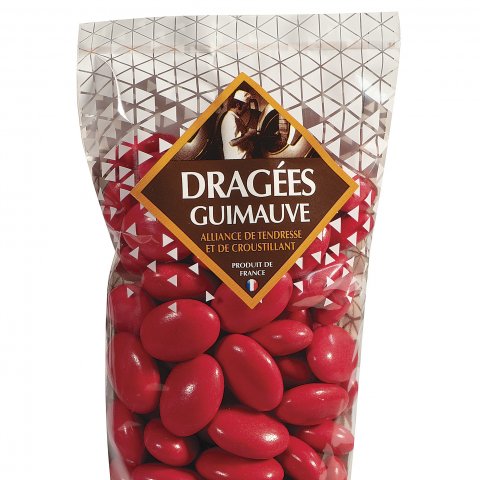 Dragées guimauve et chocolat - Couleur framboise 250 G