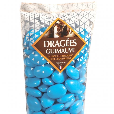 Dragées guimauve et chocolat - Couleur turquoise 250 G