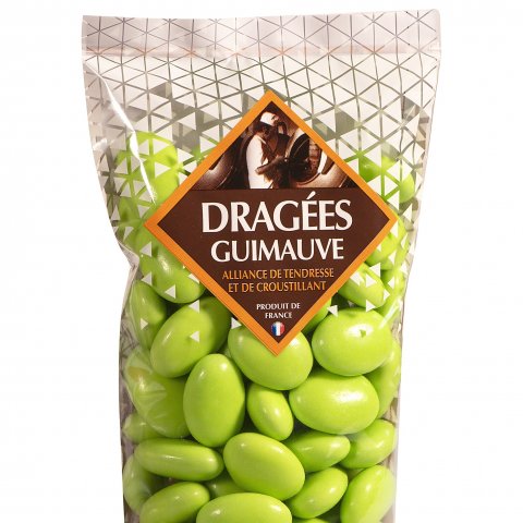 Dragées guimauve et chocolat - Couleur vert tilleul 250 G