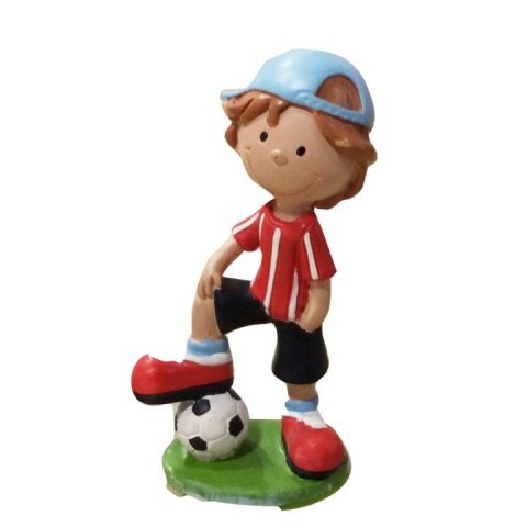 Figurine Gateau Anniversaire - Enfant Footballeur 6,6 cm