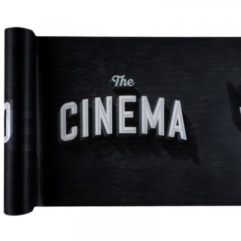 Chemin de table noir 5 m - Imprimé The Cinéma