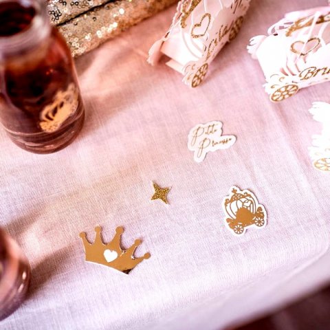 Confettis de table - Princesse rose et dorure or x 100 pièces